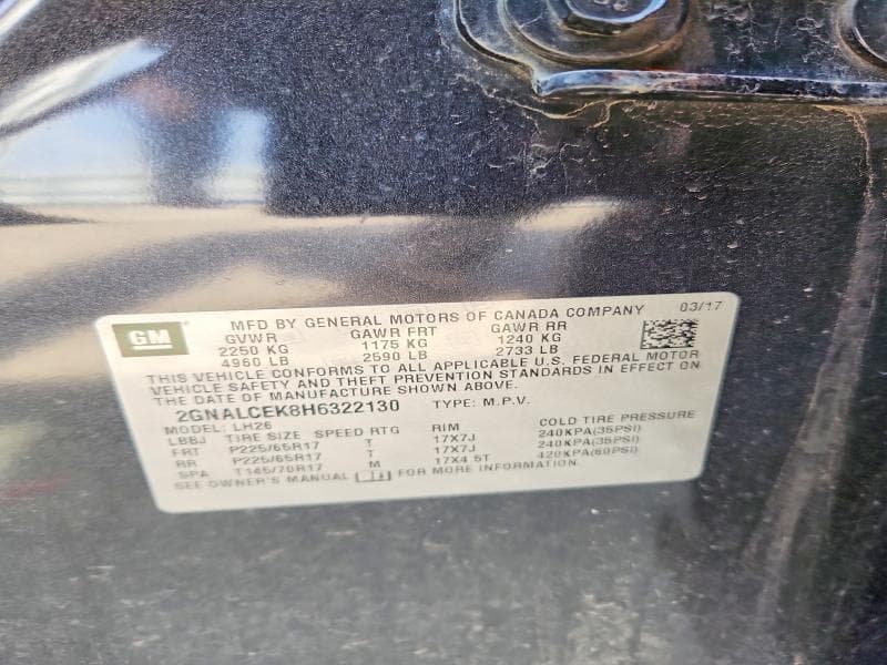 2017 CHEVROLET EQUINOX LT LT 13
