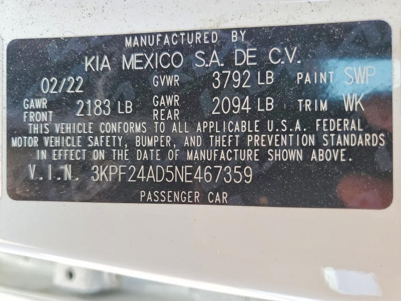 2022 KIA FORTE LXS LXS 13