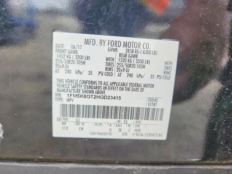 2017 FORD EXLPLORER 13