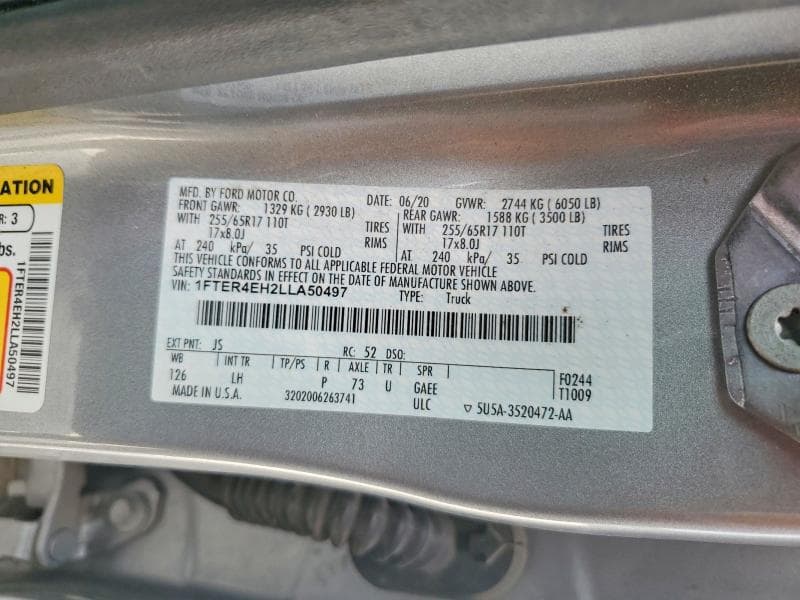 2020 FORD RANGER XL XL 12