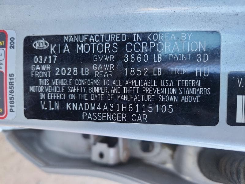 2017 KIA RIO LX LX 12