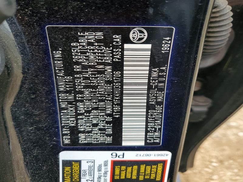 2017 TOYOTA CAMRY LE LE 12