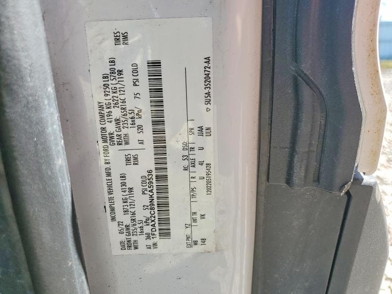 2022 FORD TRANSIT DELIVERY VAN 13