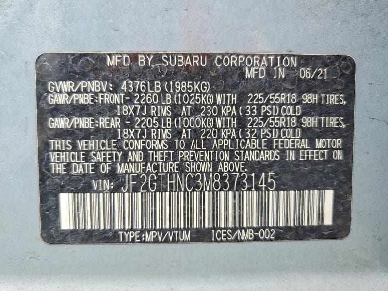 2021 SUBARU CROSSTREK LIMITED 12