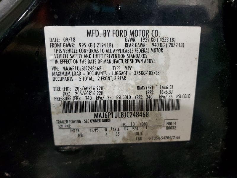 2018 FORD ECOSPORT SE SE 12