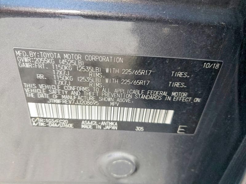 2018 TOYOTA RAV4 XLE 13