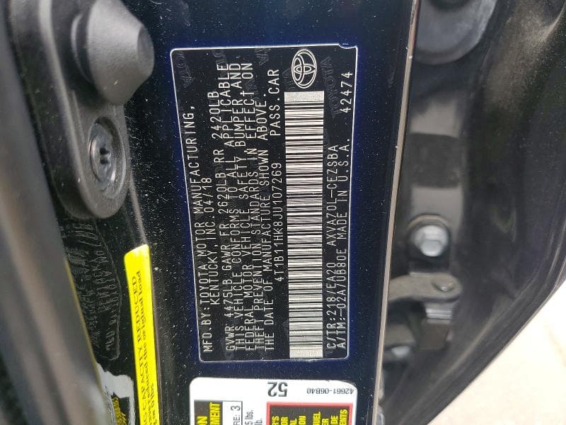 2018 TOYOTA CAMRY SE SE 12