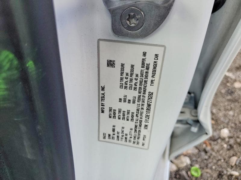 2022 TESLA MODEL 3 12