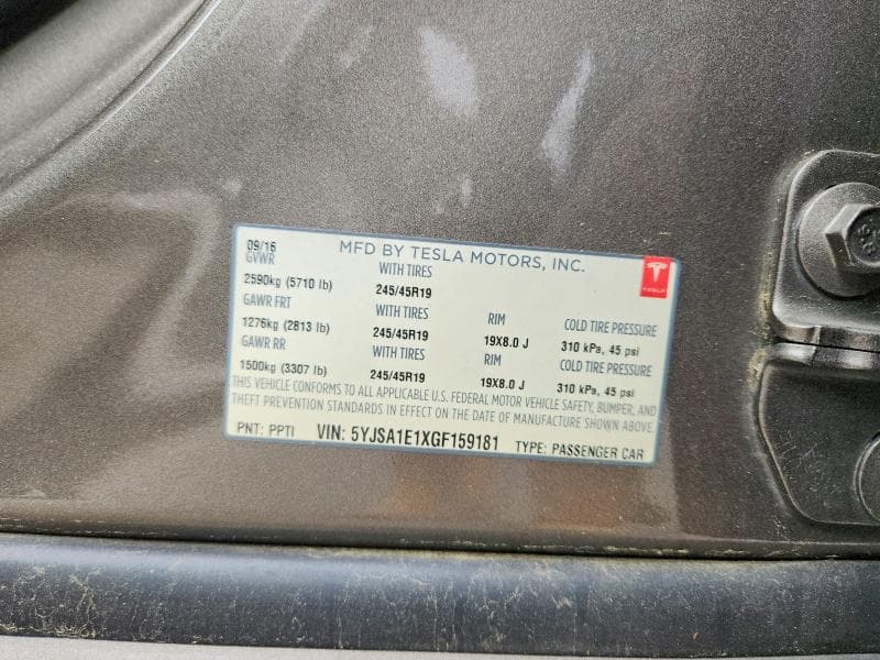 2016 TESLA MODEL S 13