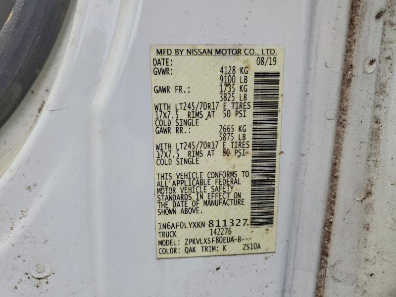 2019 NISSAN NV 2500 CARGO 2500 HD SL 14