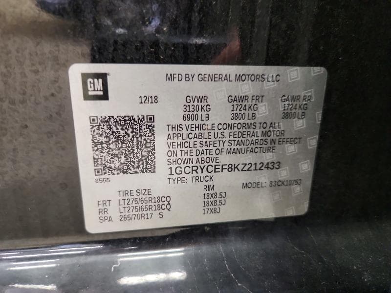 2019 CHEVROLET SILVERADO K1500 TRAIL BOSS CUSTOM K1500 TRAIL BOSS CUSTOM 13