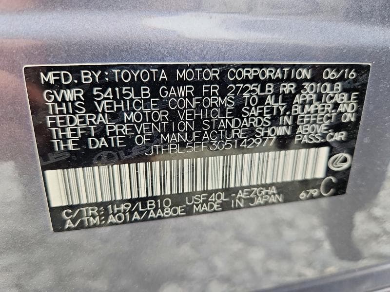 2016 LEXUS LS 460 12