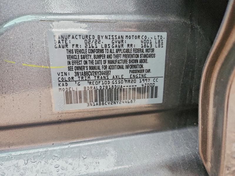2022 NISSAN SENTRA SV 12