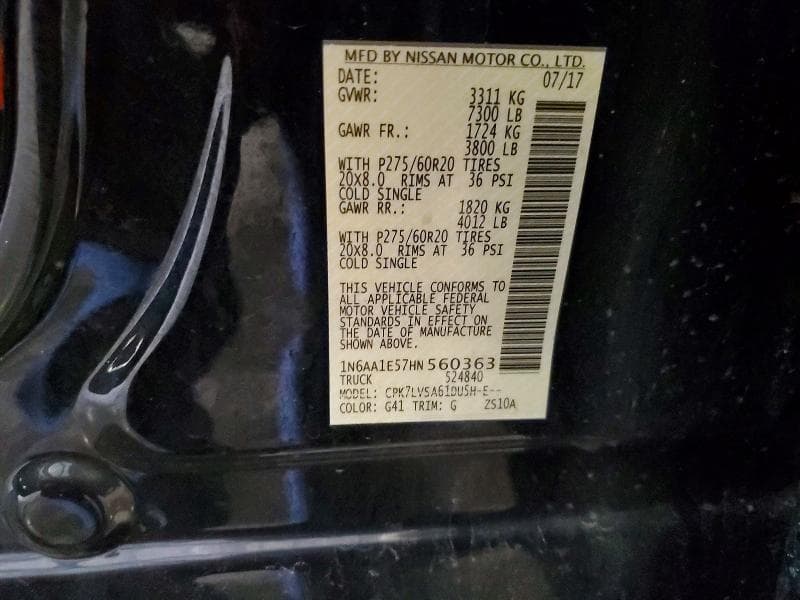2017 NISSAN TITAN SL SL 13
