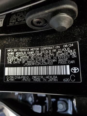 2024 TOYOTA COROLLA LE LE 12