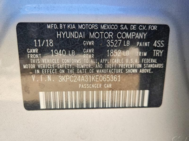 2019 HYUNDAI ACCENT SE SE 12