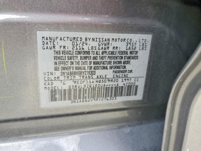 2024 NISSAN SENTRA S S 12