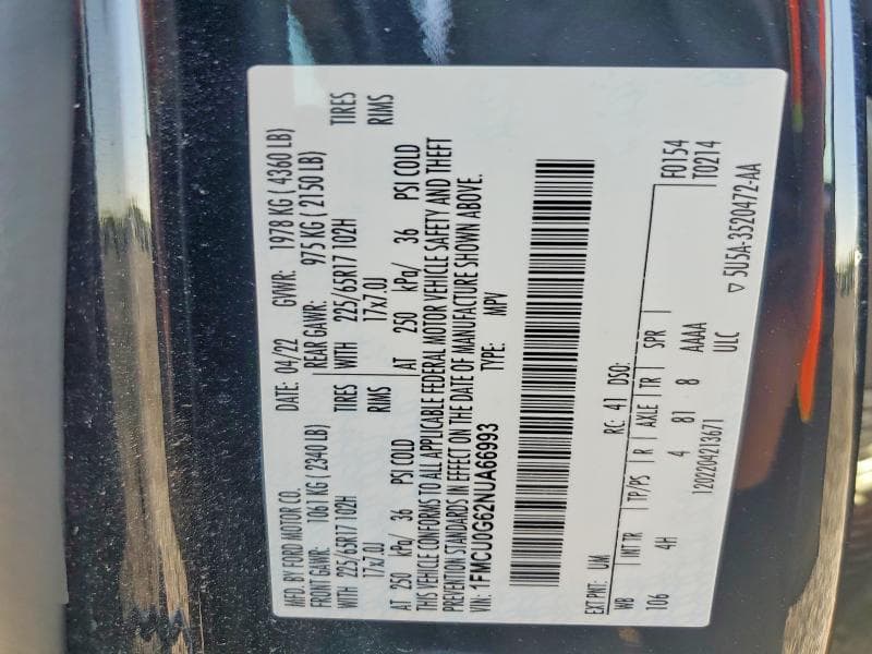 2022 FORD ESCAPE SE 12