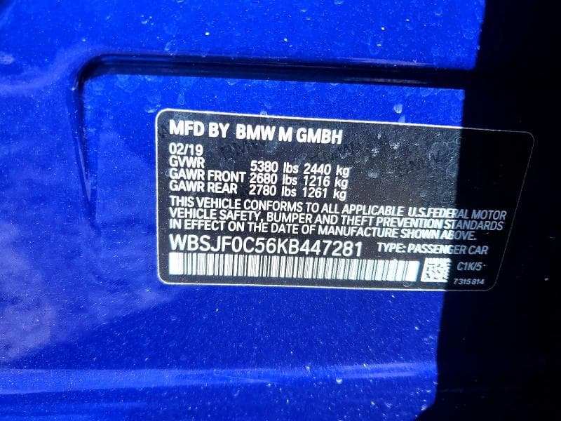 2019 BMW M5 12