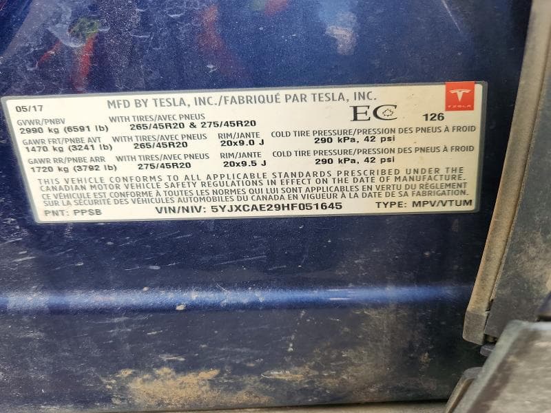 2017 TESLA MODEL X 13