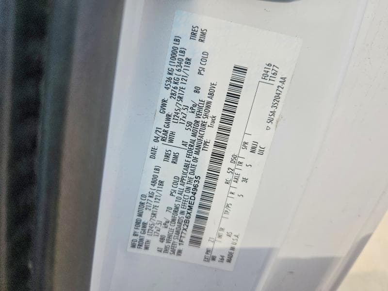 2021 FORD F250 SUPER DUTY 12