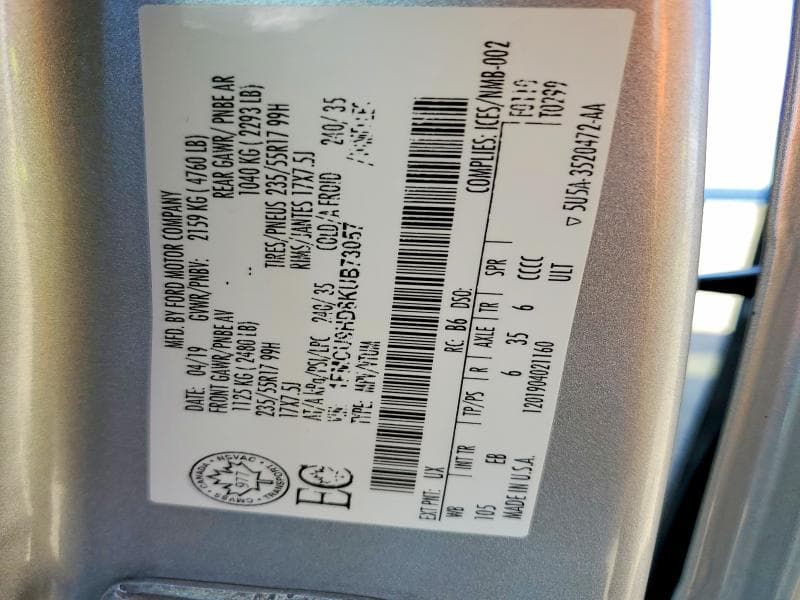 2019 FORD ESCAPE SEL 4DR 4WD 12
