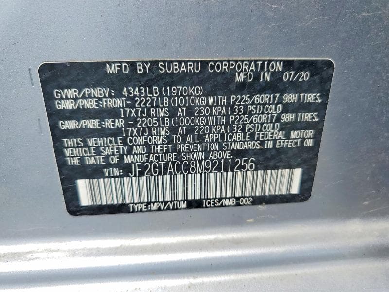 2021 SUBARU CROSSTREK PREMIUM 13