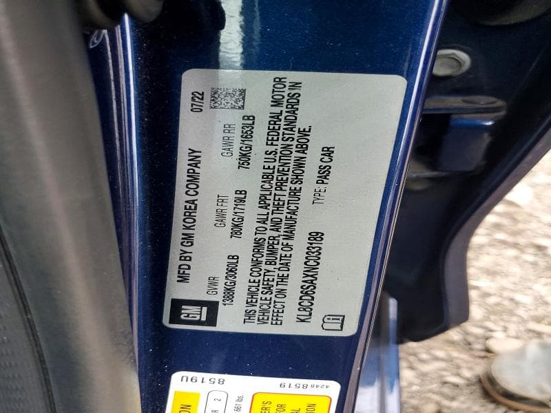 2022 CHEVROLET SPARK 1LT 12