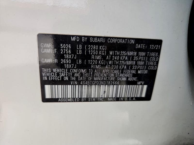 2022 SUBARU OUTBACK TOURING TOURING 13