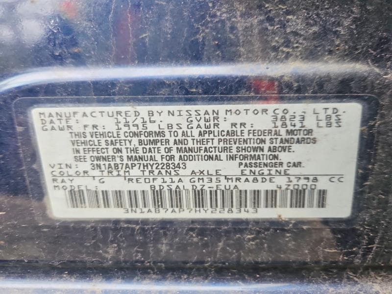 2017 NISSAN SENTRA SV 12