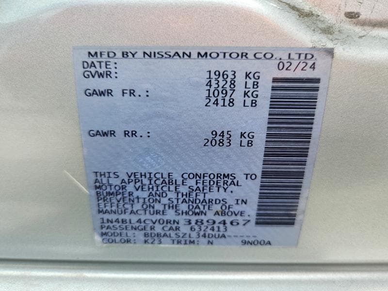 2024 NISSAN ALTIMA SR 13