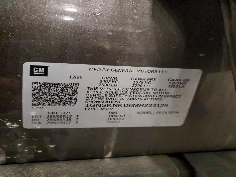 2021 CHEVROLET TAHOE K1500 LT K1500 LT 13