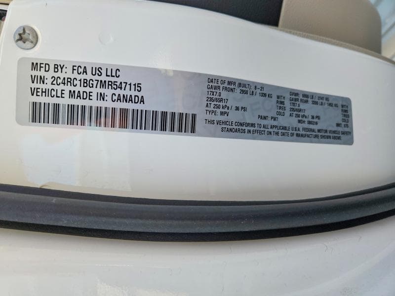 2021 CHRYSLER PACIFICA TOURING L TOURING L 14