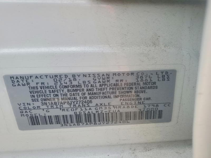 2018 NISSAN SENTRA SR SR 12