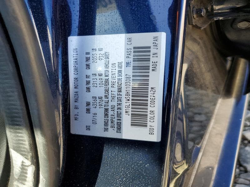 2017 MAZDA 6 GRAND TOURING 12