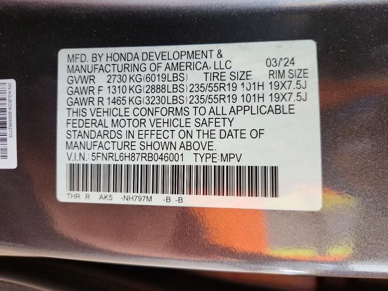 2024 HONDA ODYSSEY TOURING 13