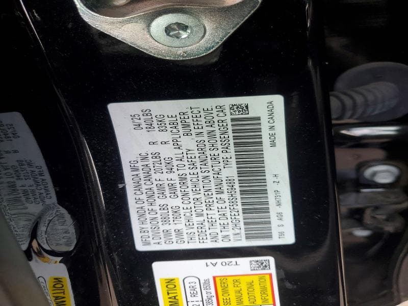 2025 HONDA CIVIC SPORT SPORT 12