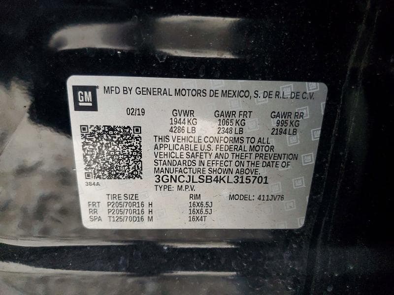 2019 CHEVROLET TRAX 1LT 13