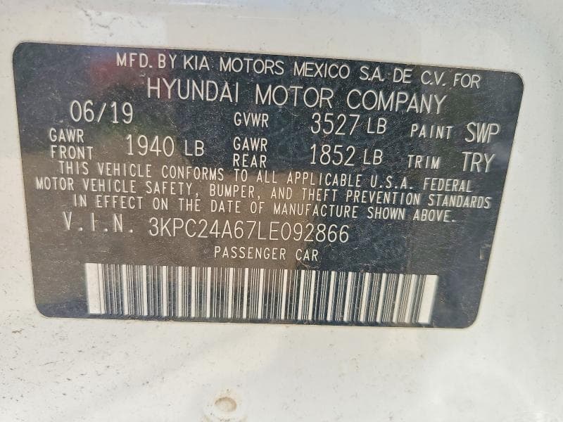 2020 HYUNDAI ACCENT SE SE 12
