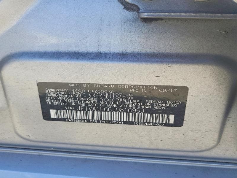 2018 SUBARU WRX LIMITED 12