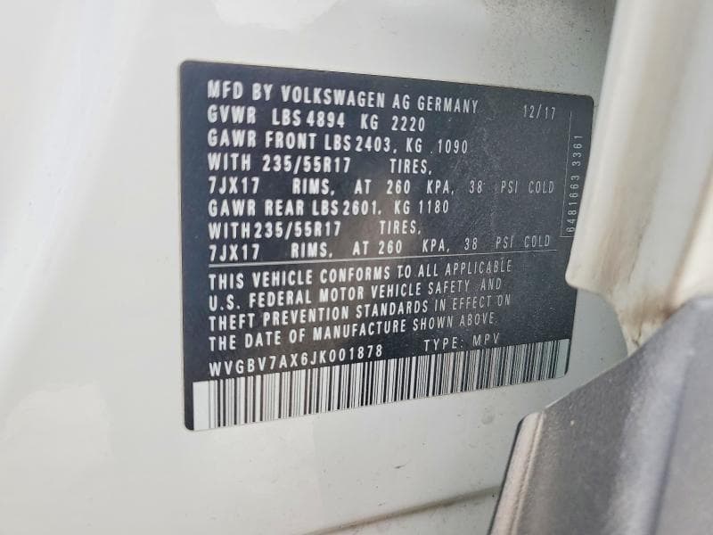 2018 VOLKSWAGEN TIGUAN LIMITED 13