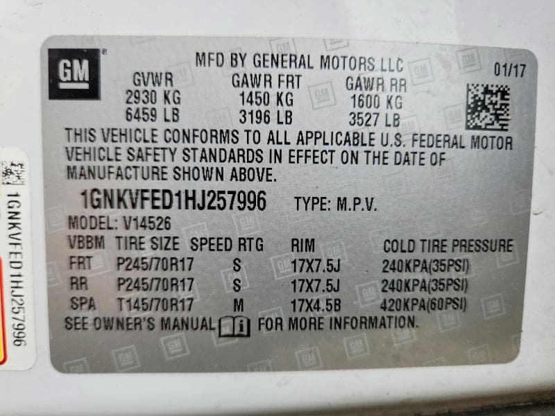 2017 CHEVROLET TRAVERSE LS 13