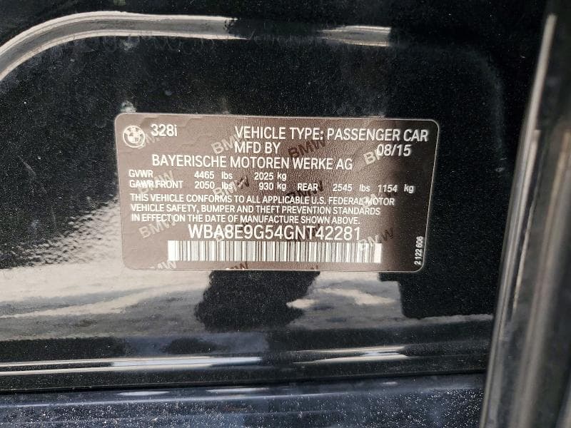 2016 BMW 328 I SULEV I SULEV 12