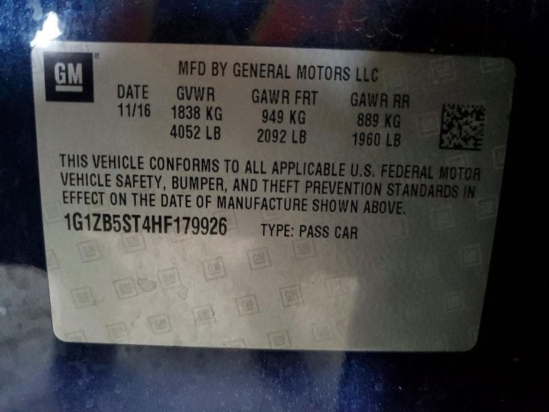 2017 CHEVROLET MALIBU LS 12