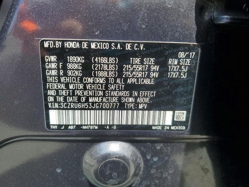 2018 HONDA HR-V EX EX 14