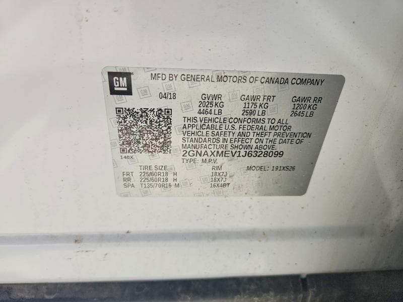 2018 CHEVROLET EQUINOX PREMIER 13