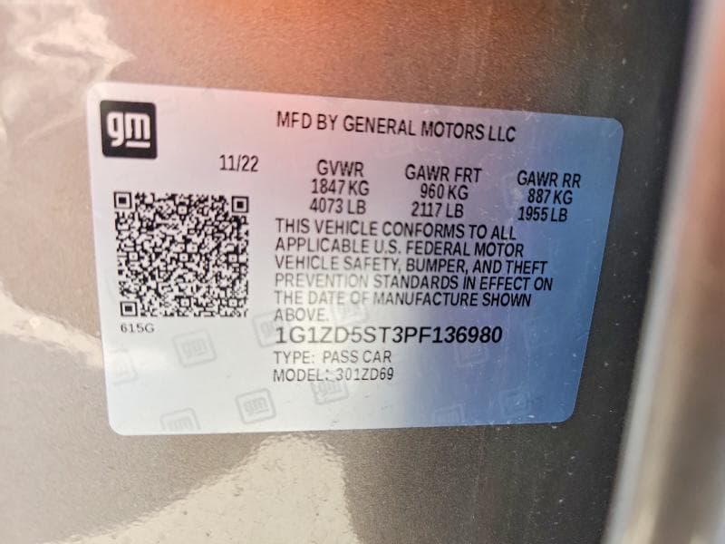 2023 CHEVROLET MALIBU LT LT 12