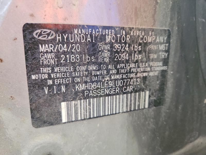 2020 HYUNDAI ELANTRA SEL SEL 12