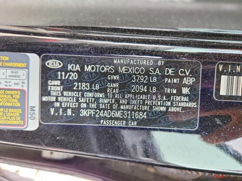 2021 KIA FORTE FE 12