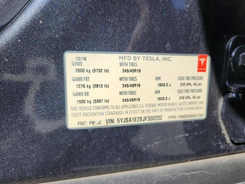 2018 TESLA MODEL S 12